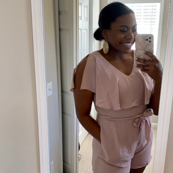 Other - Flutter Sleeve Slit Romper
